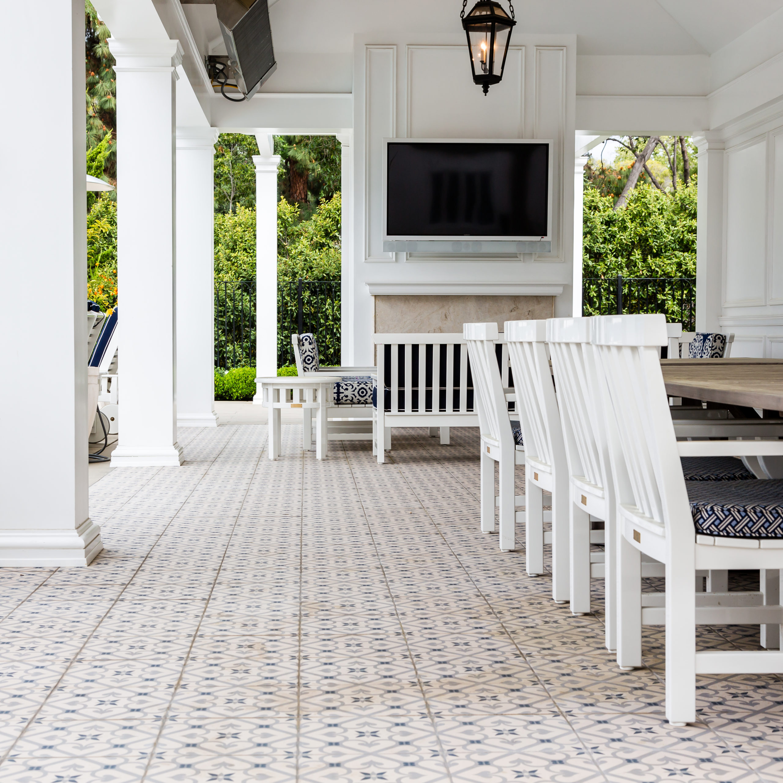 Coastal Style Porch, Pasadena Mission Tile West