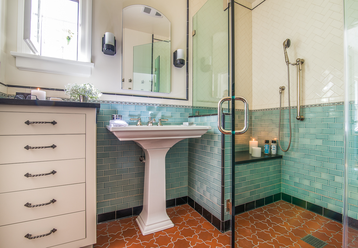 Contemporary Spanish Revival Bathroom Mission Tile West
