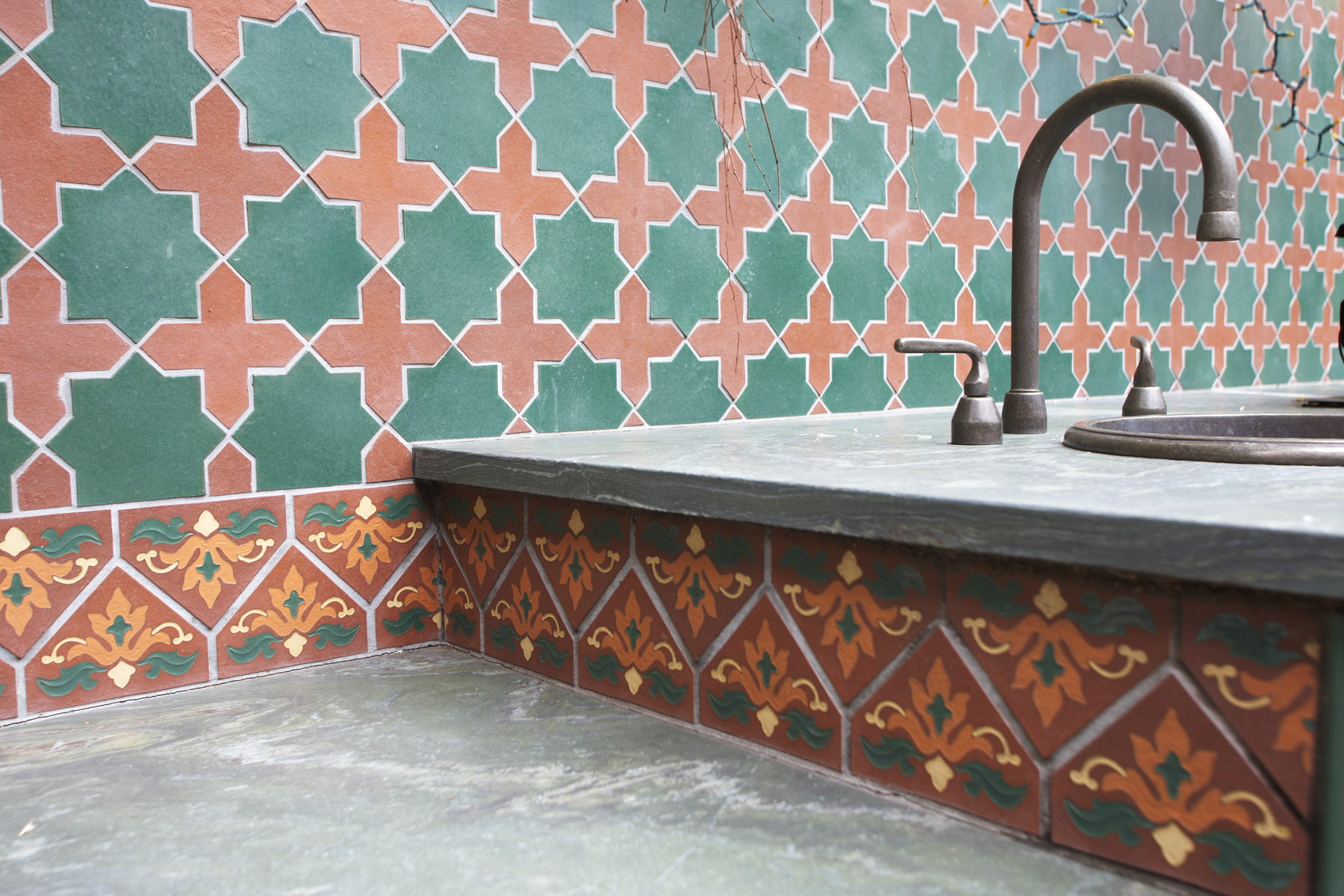 Terra Cotta Outdoor Kitchen, South Pasadena Mission Tile West