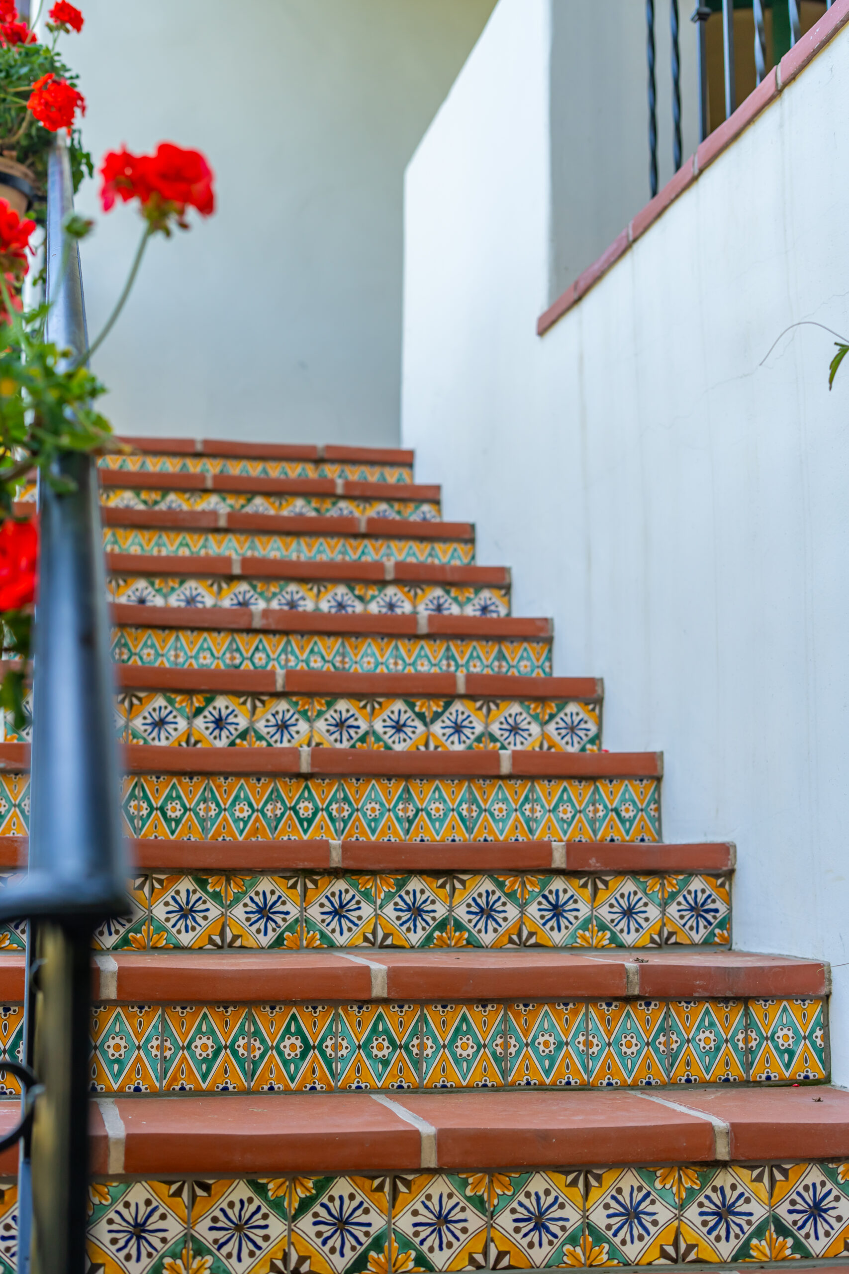 Spanish Style Tile Stair Risers - Mission Tile West